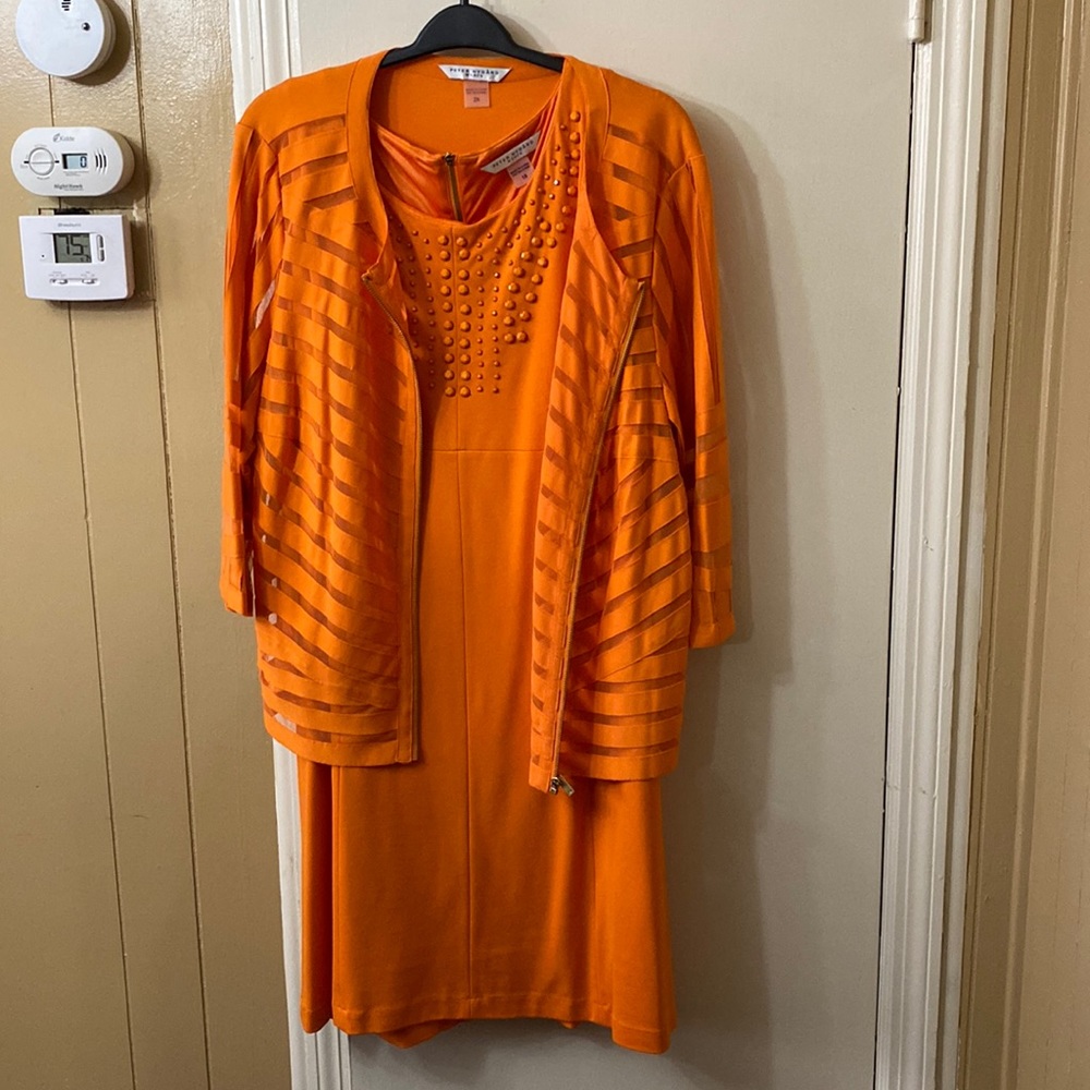 Prophecy dress with matching jacket. Orange.